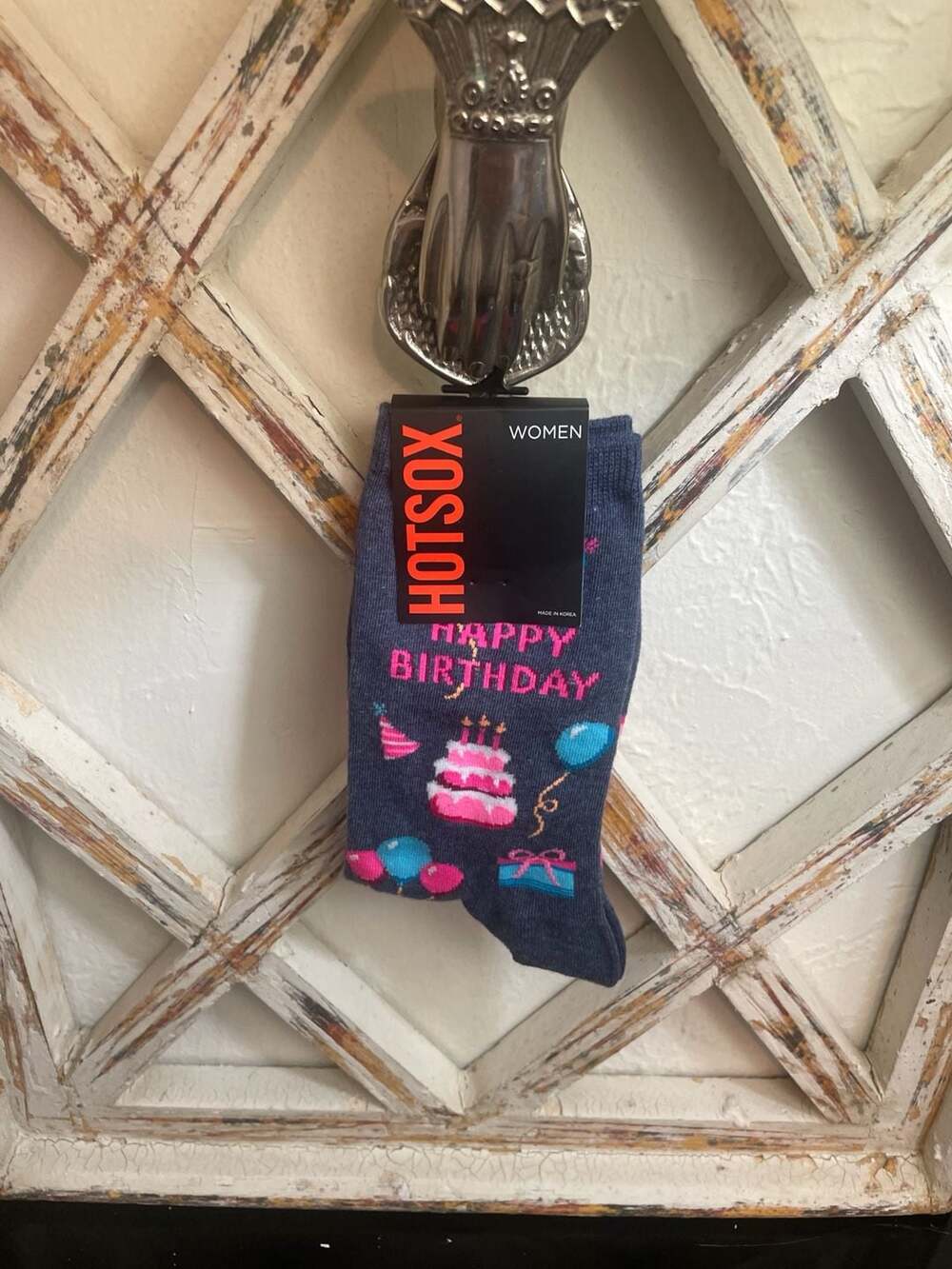 Hot Sox Women's Happy Birthday Crew Socks Size 9-11